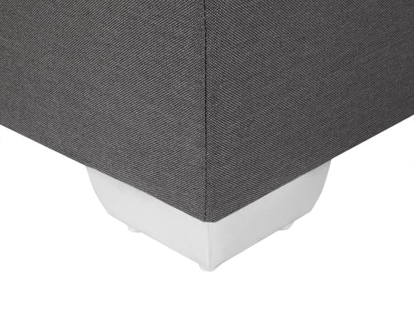 Kontinentalseng Mørkegrå Sølv Polyester Metalben 180 x 200 Dobbeltseng Boxmadras med Sengeramme og Hovedgærde Moderne Komfortabel Kvalitetseng