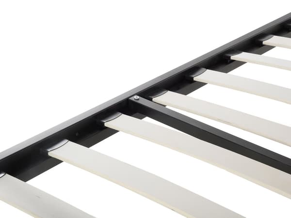 Dobbeltseng Sort Metal 180 x 200 cm Dekorativ Metalseng med Ramme Retro Sengegavl Lamelbund Soveværelse Familieseng Inspiration Minimalistisk