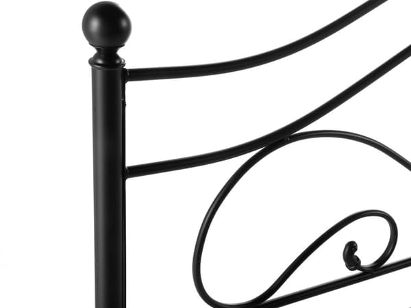 Dobbeltseng Sort Metal 180 x 200 cm Dekorativ Metalseng med Ramme Retro Sengegavl Lamelbund Soveværelse Familieseng Inspiration Minimalistisk