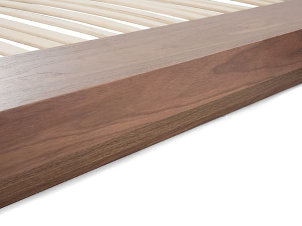 Seng i mørkt træ 180 x 200 cm 2 sengeborde høj sengegavl i japansk stil