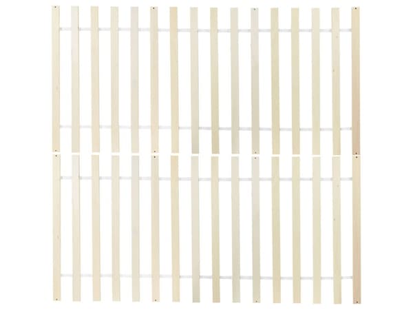 Seng Hvid Lakeret Træ 180 x 200 cm Flot Dobbeltseng med Gavl Sengeramme i Træ Lameller Soveværelse Indretning Minimalistisk Retro Inspiration