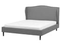 Miniatyrbillede 1 af 10: Polstret Grå Seng med Ramme 160 x 200 cm med Sengegavl i Glamourøs Stil