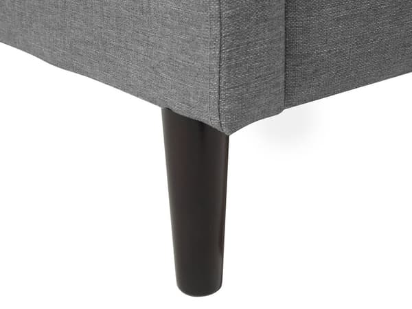 Polstret Grå Seng med Ramme 140 x 200 cm med Sengegavl i Glamour Stil