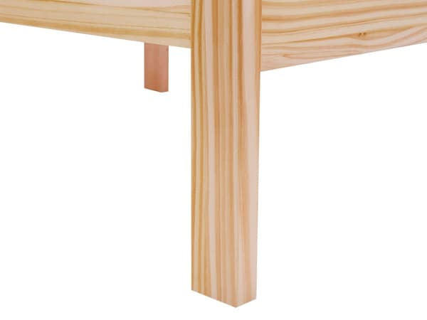 Seng i let træ med sengegavl 180 x 200 cm rustikt design gummitræ soveværelse værelse