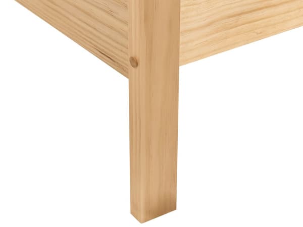 En let træseng med sengegavl 160 x 200 cm rustikt design gummitræ Lys træfarve Soveværelse