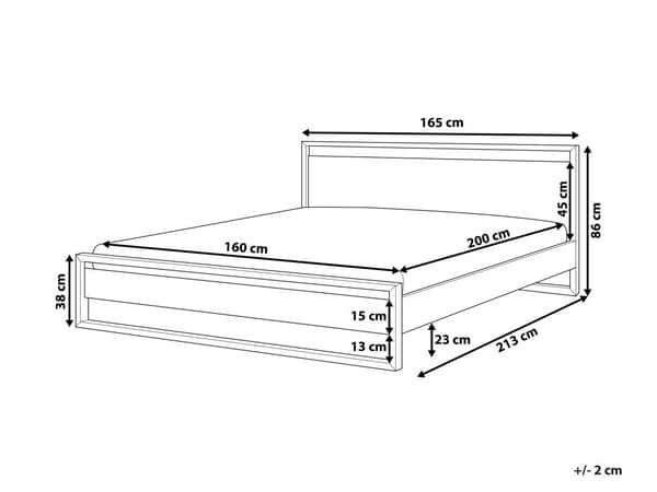 Dobbeltseng Mørkt Træ 160 x 200 cm 2 Personers Træseng med Lamelbund Sengegavl Minimalistisk Sengeramme Stel Skandinavisk Retro Soveværelse