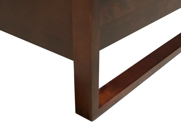Dobbeltseng Mørkt Træ 160 x 200 cm 2 Personers Træseng med Lamelbund Sengegavl Minimalistisk Sengeramme Stel Skandinavisk Retro Soveværelse