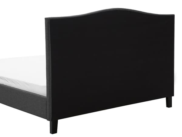 Dobbeltseng Grå Polyester 160 x 200 cm Polstret Sengeramme med Sengegavl LED Lys Glamour Knap Mønster Soveværelse Dekor
