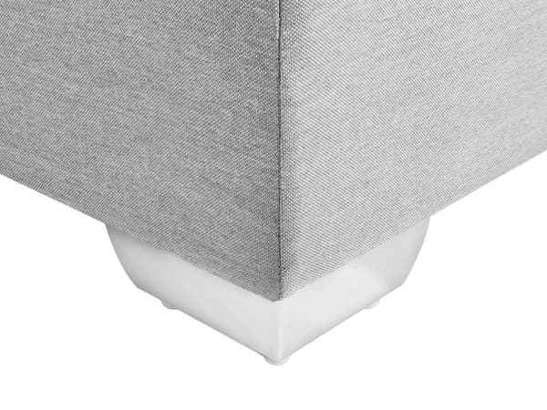 Kontinentalseng Lysegrå Polstret Polyester med Krom Metalben 2 Personers 180 x 200 cm Medium Madras Komfortabel og Quiltet Sengegavl