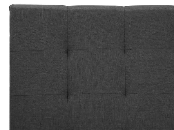 Seng Mørkegrå Polyester 160 x 200 cm Moderne Blød Polstret Dobbeltseng Tuftet Sengegavl Soveværelse Inspiration Kvalitetsseng