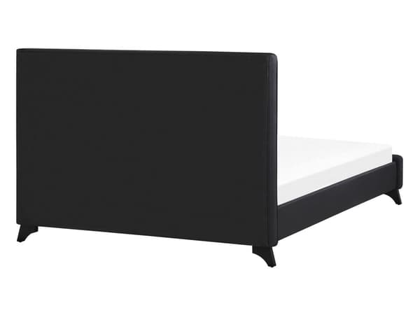 Parisänky musta 140 x 200 cm kangas verhoilu puujalat napitettu tuftattu sälepohja perinteinen