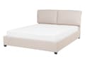 Miniatyrbillede 1 af 11: Dobbelt Seng Beige Polstret 140 x 200 cm med Ramme og Sengegavl