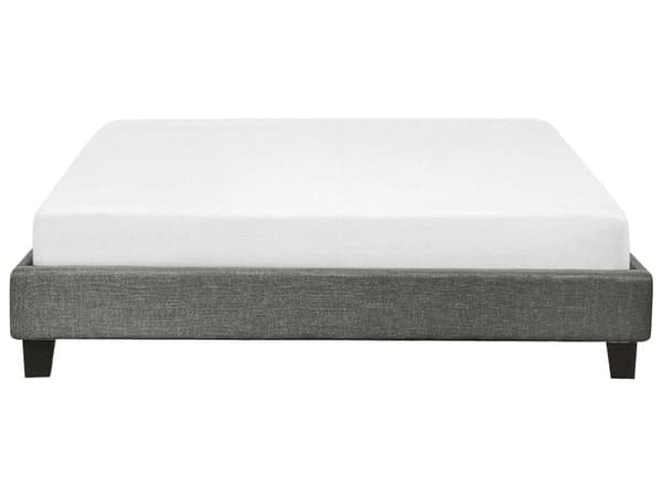 Seng Grå Polyester Stof 160 x 200 cm Dobbeltseng Polstret Tilbehør Moderne Soveværelse Sengestel
