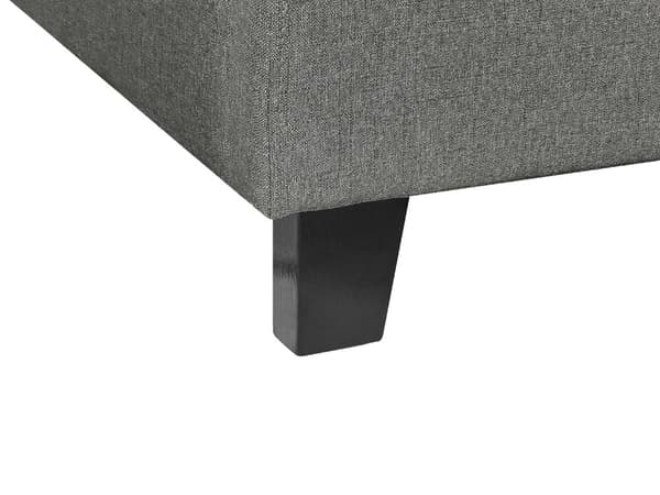 Seng Grå Polyester Stof 160 x 200 cm Dobbeltseng Polstret Tilbehør Moderne Soveværelse Sengestel