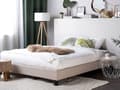 Miniatyrbillede 4 af 10: Seng Beige Polyester Stof 180 x 200 cm Dobbeltseng Polstret Tilbehør Moderne Soveværelse Sengestel