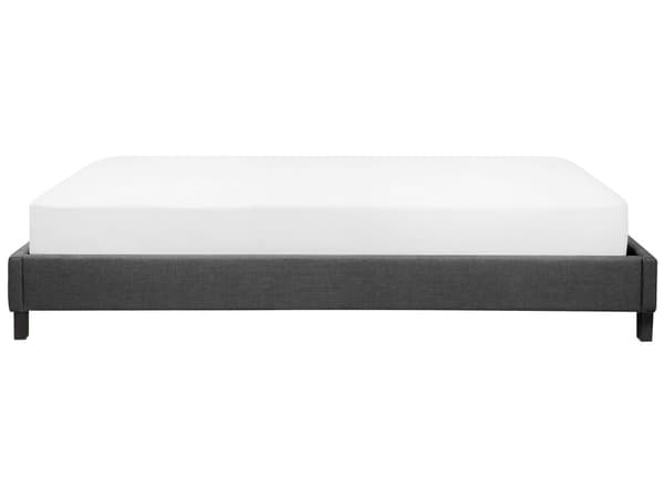 Seng Grå Polyester Stof 180 x 200 cm Dobbeltseng Polstret Tilbehør Moderne Soveværelse Sengestel