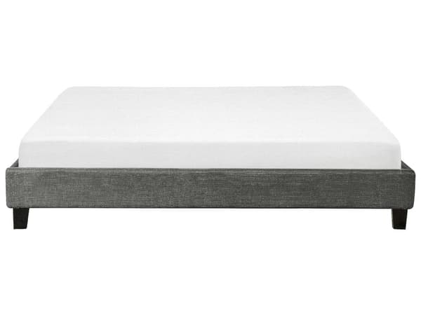 Seng Grå Polyester Stof 180 x 200 cm Dobbeltseng Polstret Tilbehør Moderne Soveværelse Sengestel