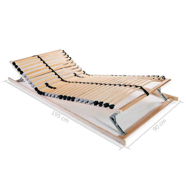 vidaXL Spilebase med 28 lameller 7 soner 90x200 cm