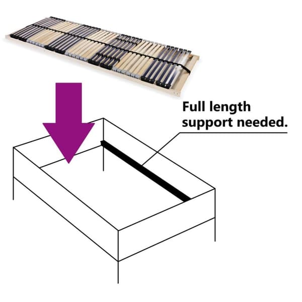 vidaXL Spilebase med 42 lameller 7 soner 90x200 cm
