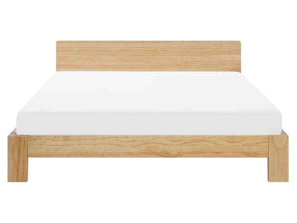 Parisänky vaalea puu mänty 160 x 200 cm vaneri sälepohja kahdelle minimalistinen skandinaavinen tyyli