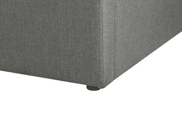 Säng Grå Tyg Klädd med Förvaring Enkelstorlek 90 x 200 cm Modern Design Sovrum