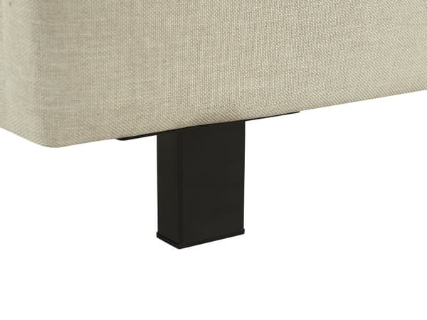 Seng Beige Polyester i Poppeltræ med Sort Pulverlakeret Metalben 180 x 200 cm Dobbelt Stødabsorberende Lamelbund Dupper Soveværelse Indretning