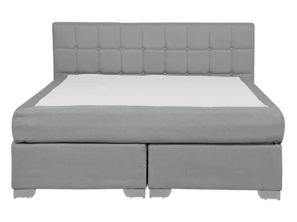 Jenkkisänky vaaleanharmaa 151 x 212 x 92 cm polyesteri pussijouset napitettu puu metalli vaneri