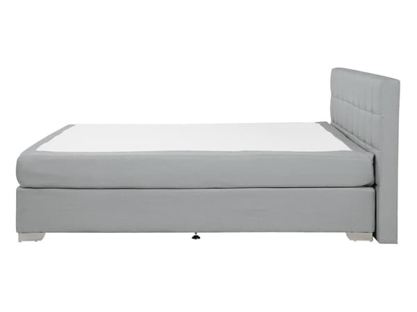 Jenkkisänky vaaleanharmaa 151 x 212 x 92 cm polyesteri pussijouset napitettu puu metalli vaneri