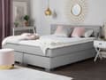 Pikkukuva 2 / 10: Jenkkisänky vaaleanharmaa 151 x 212 x 92 cm polyesteri pussijouset napitettu puu metalli vaneri