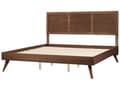 Miniatyrbillede 4 af 10: Seng med Ramme Mørkt Træ 180 x 200 cm Høj Sengegavl Rustikt Design