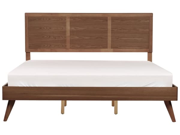 Seng med Ramme Mørkt Træ 180 x 200 cm Høj Sengegavl Rustikt Design