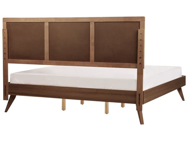 Seng med Ramme Mørkt Træ 180 x 200 cm Høj Sengegavl Rustikt Design