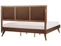 Miniatyrbillede 6 af 10: Seng med Ramme Mørkt Træ 180 x 200 cm Høj Sengegavl Rustikt Design
