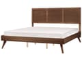 Miniatyrbillede 1 af 10: Seng med Ramme Mørkt Træ 180 x 200 cm Høj Sengegavl Rustikt Design