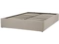 Miniatyrbillede 4 af 10: Seng Beige Polstret Sengestel 140x200 cm 1 5 mands enkeltseng med Opbevaring og Lamelbund uden Gavl til Soveværelse Indretning Design Kvalitet