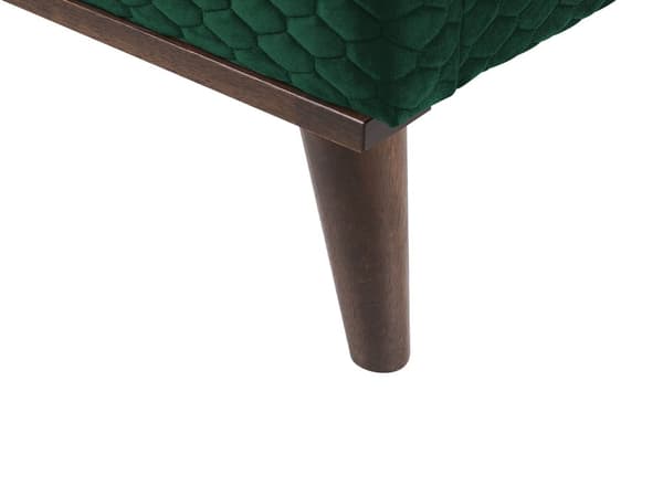 Mørkegrøn Velourseng med en Ramme 140 x 200 cm med en Sengegavl i Retro Stil