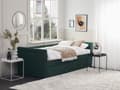 Miniatyrbillede 4 af 11: Enkeltseng Mørkegrøn Polyester 90 x 200 cm Junior Sofa Seng med Udtræk til Dobbeltseng Quiltet Ryglæn til Børneværelse Multifunktionel Design