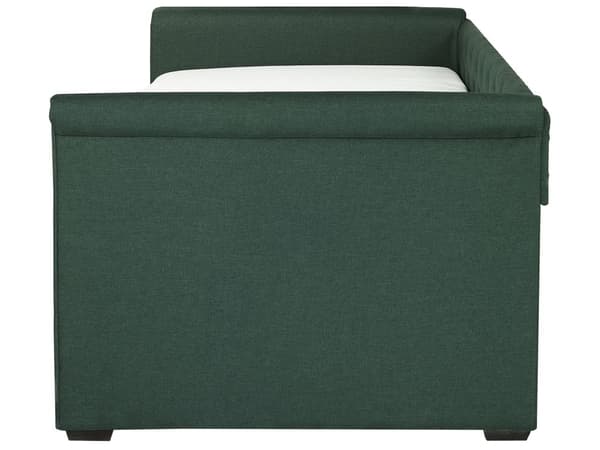 Enkeltseng Mørkegrøn Polyester 90 x 200 cm Junior Sofa Seng med Udtræk til Dobbeltseng Quiltet Ryglæn til Børneværelse Multifunktionel Design