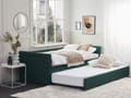 Miniatyrbillede 2 af 11: Enkeltseng Mørkegrøn Polyester 90 x 200 cm Junior Sofa Seng med Udtræk til Dobbeltseng Quiltet Ryglæn til Børneværelse Multifunktionel Design