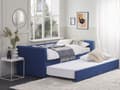 Miniatyrbillede 5 af 11: Enkeltseng Blå Polyester 90 x 200 cm Junior Sofa Seng med Udtræk til Dobbeltseng Quiltet Ryglæn til Børneværelse Multifunktionel Design