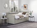Miniatyrbillede 4 af 11: Enkeltseng Beige Polyester 90 x 200 cm Junior Sofa Seng med Udtræk til Dobbeltseng Quiltet Ryglæn til Børneværelse Multifunktionel Design