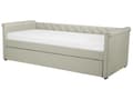 Miniatyrbillede 5 af 11: Enkeltseng Beige Polyester 90 x 200 cm Junior Sofa Seng med Udtræk til Dobbeltseng Quiltet Ryglæn til Børneværelse Multifunktionel Design