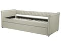 Miniatyrbillede 9 af 11: Enkeltseng Beige Polyester 90 x 200 cm Junior Sofa Seng med Udtræk til Dobbeltseng Quiltet Ryglæn til Børneværelse Multifunktionel Design