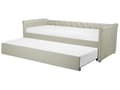 Miniatyrbillede 1 af 11: Enkeltseng Beige Polyester 90 x 200 cm Junior Sofa Seng med Udtræk til Dobbeltseng Quiltet Ryglæn til Børneværelse Multifunktionel Design