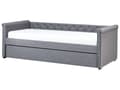 Miniatyrbillede 5 af 11: Enkeltseng Mørkegrå Polyester 90 x 200 cm Junior Sofa Seng med Udtræk til Dobbeltseng Quiltet Ryglæn til Børneværelse Multifunktionel Design