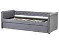 Miniatyrbillede 7 af 11: Enkeltseng Mørkegrå Polyester 90 x 200 cm Junior Sofa Seng med Udtræk til Dobbeltseng Quiltet Ryglæn til Børneværelse Multifunktionel Design