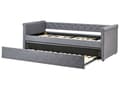 Miniatyrbillede 8 af 11: Enkeltseng Mørkegrå Polyester 90 x 200 cm Junior Sofa Seng med Udtræk til Dobbeltseng Quiltet Ryglæn til Børneværelse Multifunktionel Design