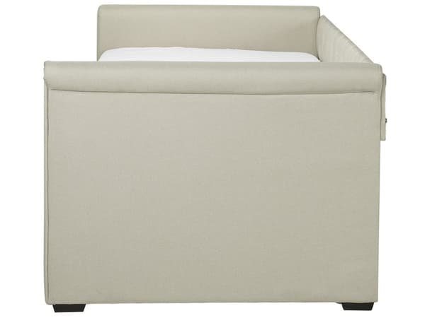 Dagbädd Beige 90 x 200 cm Enkelsäng Dekorativa Knappar