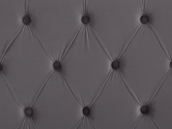 Dubbelsäng Sängram Ribbor Grå Sammet Tuftad Huvudgavel 160 x 200 cm Glam Design