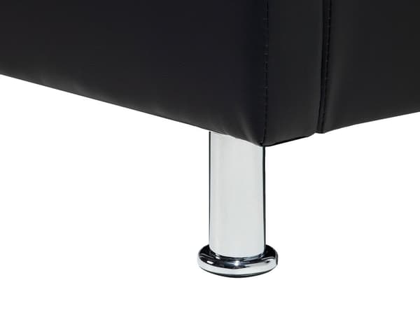 Sort Øko-læderseng 140 x 200 cm med Dekorativ Sengegavl med Krystaller og Nitter